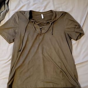 Dark green velet like top